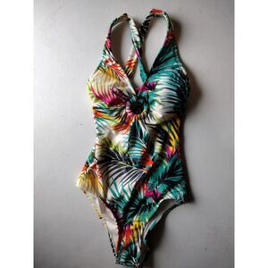 Shade Shore Tropical Palm Print One Piece Swimsuit‎ Bathing Suit XS